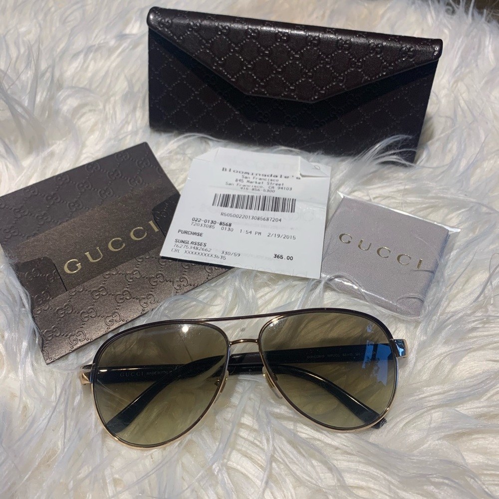 Gucci Aviator Sunglasses with Gold Logo